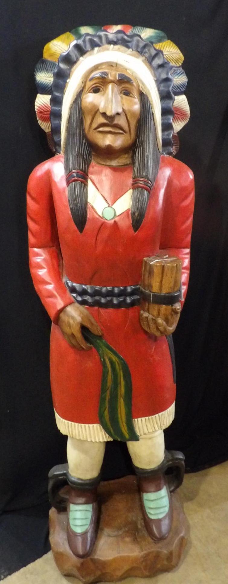 Indian cigar store display Oct 15, 2022 Atlee Raber Auctions in OH