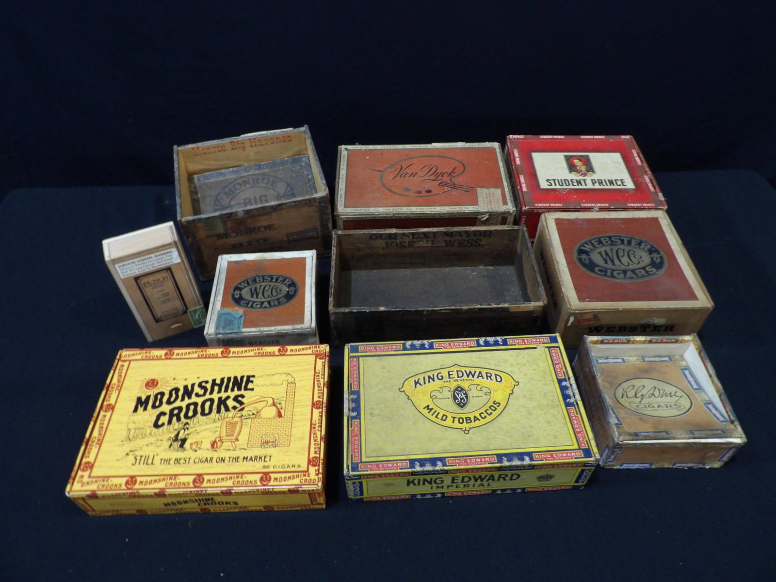 Lot of 10 Assorted Cigar Boxes of Various Names (1 of 8)