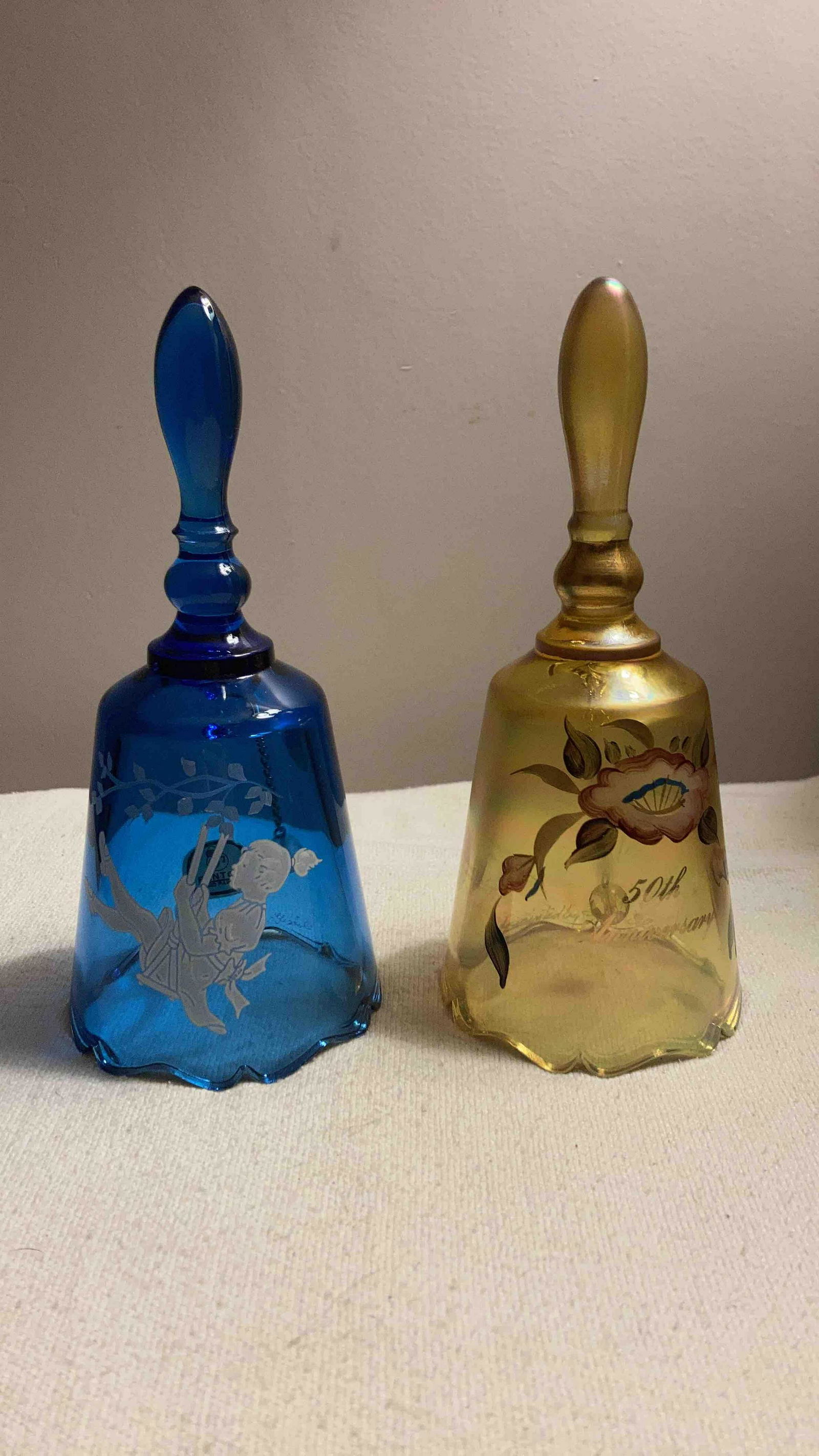 2 HAND PAINTED FENTON BELLS (1 of 6)