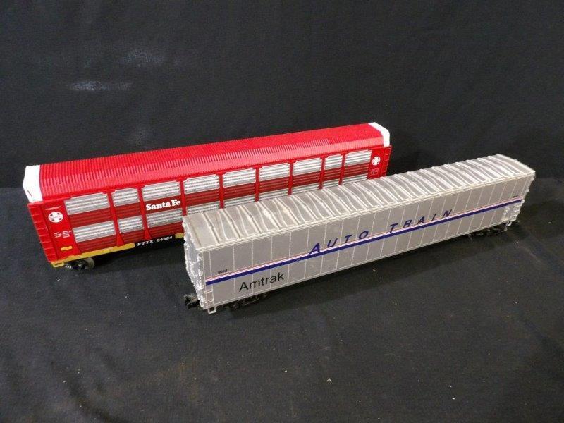 MTH LOT OF 2 AMTRAK AUTO TRAIN AND SANTA FE TRAILER TRAIN (1 of 7)