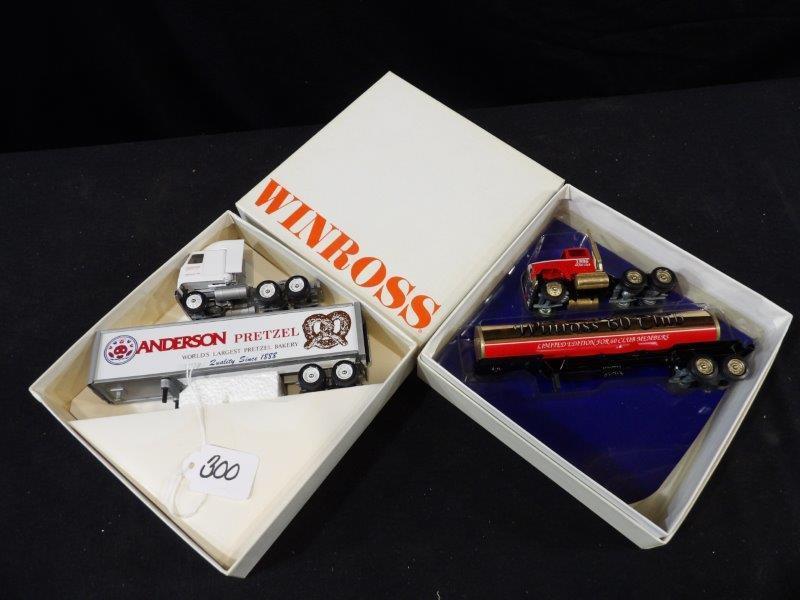 LOT OF 2 WINROSS ADVERTISING PROMOTIONAL MODEL TRUCK & TRAILERS- ANDERSON & WINROSS (1 of 3)