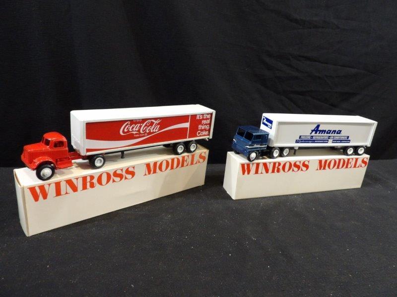 LOT OF 2 WINROSS ADVERTISING PROMOTIONAL MODEL TRUCK & TRAILER REPLICAS (1 of 5)
