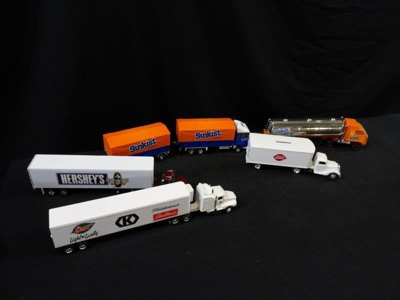LOT OF 5 VARIOUS ADVERTISING PROMOTIONAL MODEL TRUCK AND TRAILERS (1 of 6)