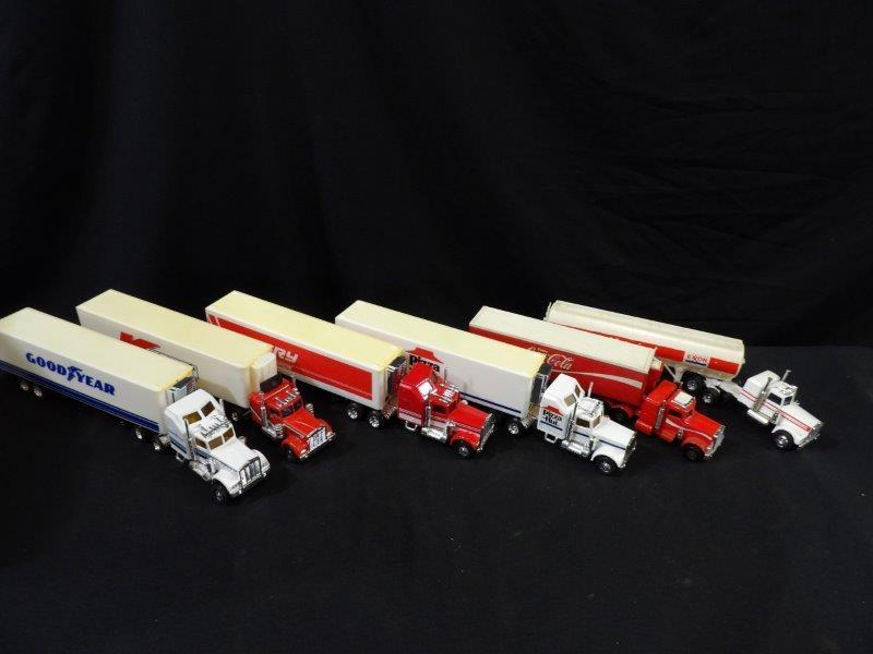 LOT OF 6 VARIOUS ADVERTISING TRUCK AND TRAILER REPLICAS (1 of 7)