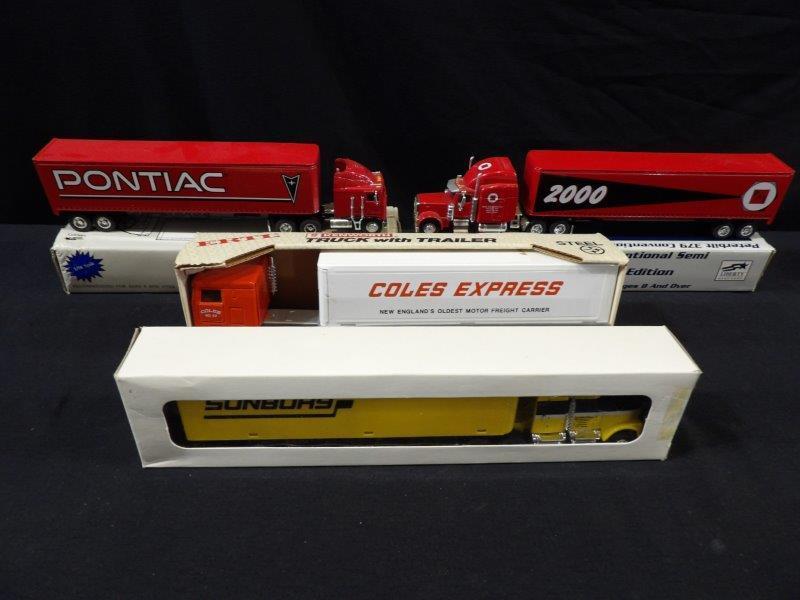 LOT OF 4 ADVERTISING TRUCK AND TRAILER REPLICAS INC. ERTL AND SPEC CAST (1 of 8)