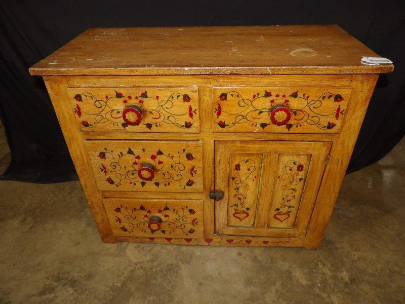 Fancy paint decorated cabinet (1 of 8)