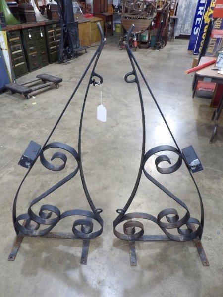 2- Large wrought iron sign hangers (1 of 8)