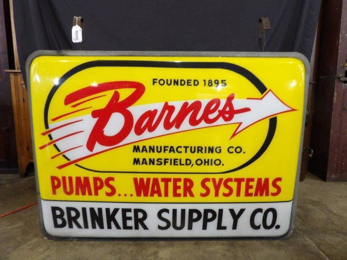 Barnes Pumps.. Water Systems lighted sign (1327) on Dec 28, 2022