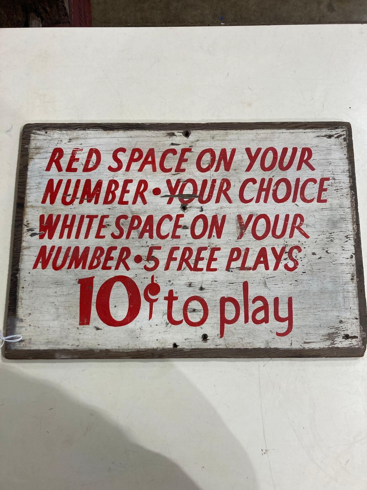 VINTAGE HAND PAINTED DOUBLE SIDED CARNIVAL SIGN (1 of 5)