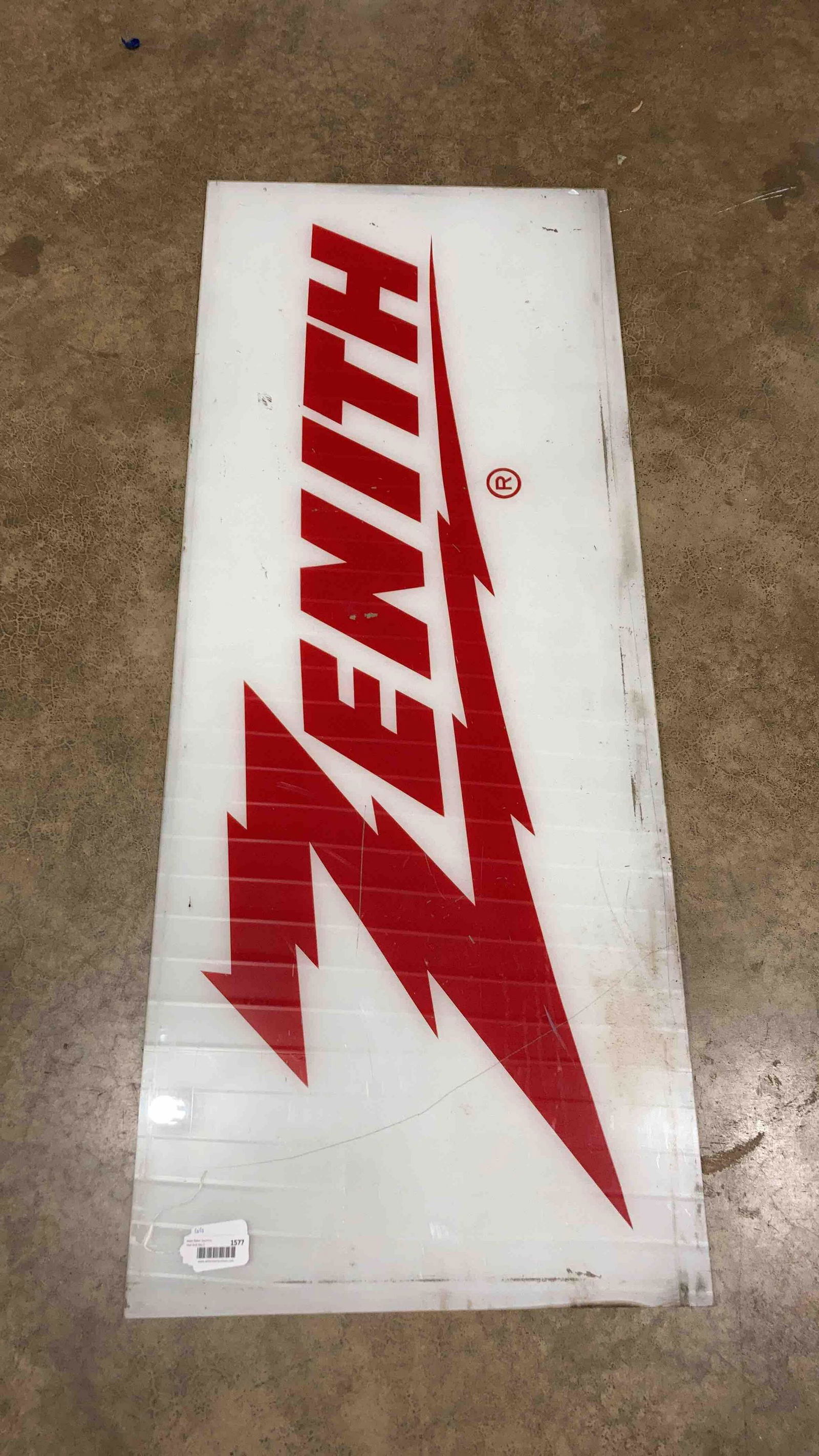Plastic reverse painted Zenith sign (1 of 9)