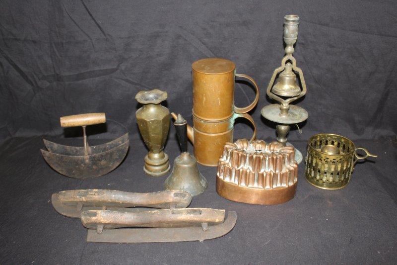 Copper & Brass Candle Holders, Bell, Mold & Misc Items (1 of 9)