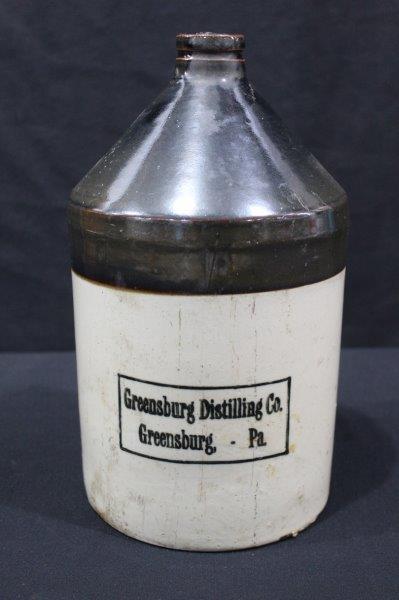 Greensburg Distilling Co. 1-gal.Stoneware One Handled Crock Jug Pa. (1 of 7)