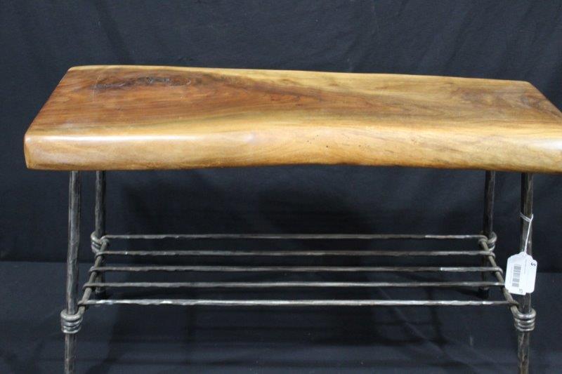 Hand Forged Wood Slab Bench (1 of 10)