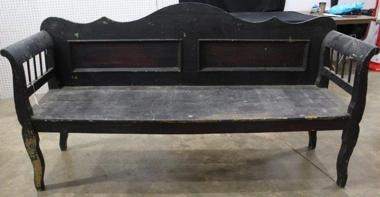 Primitive painted bench (1 of 8)