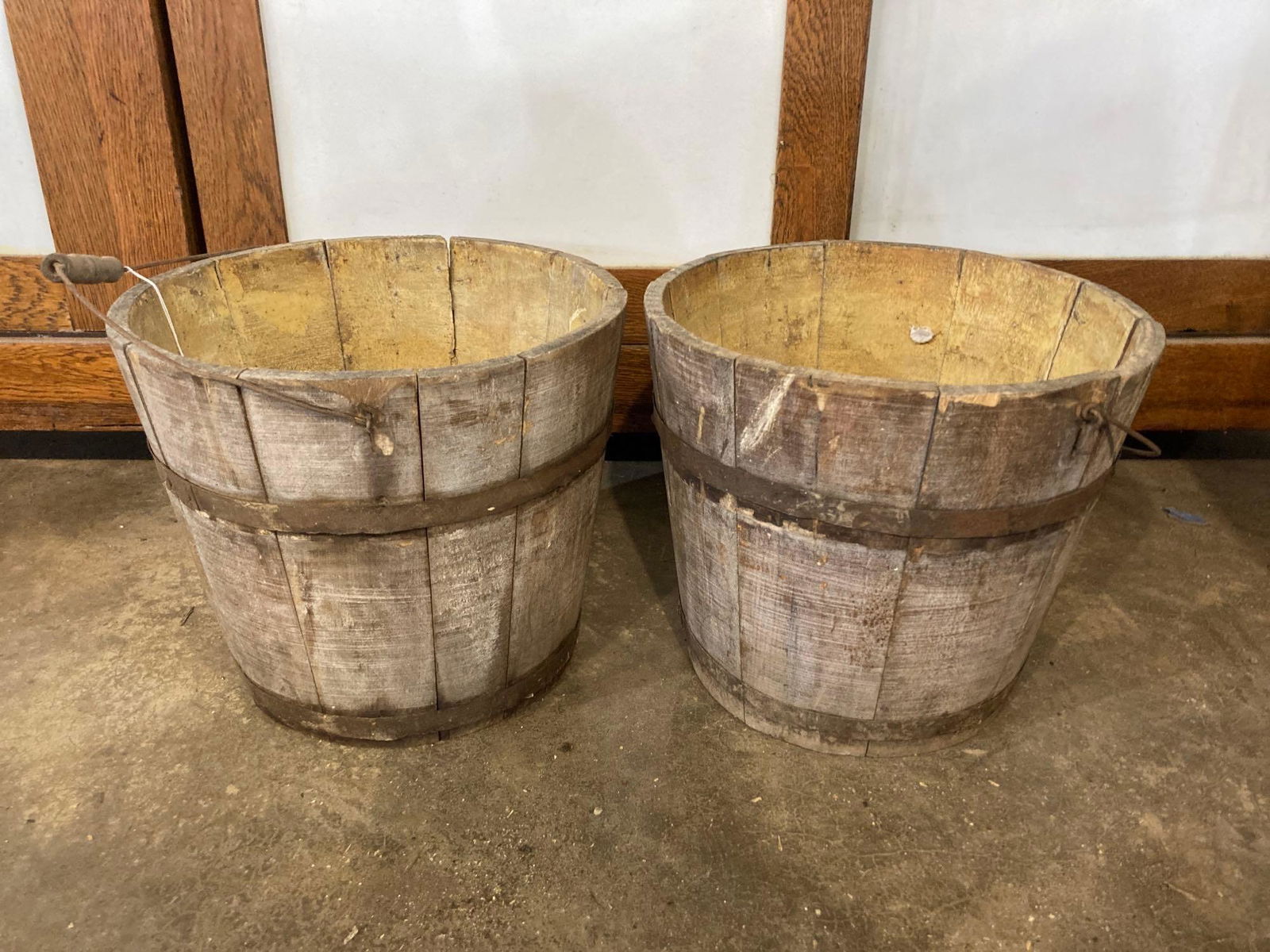 2- Wood Bushel Buckets (1 of 4)
