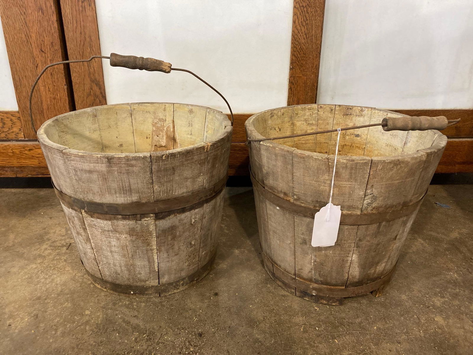 2- Wood Bushel Buckets (1 of 3)