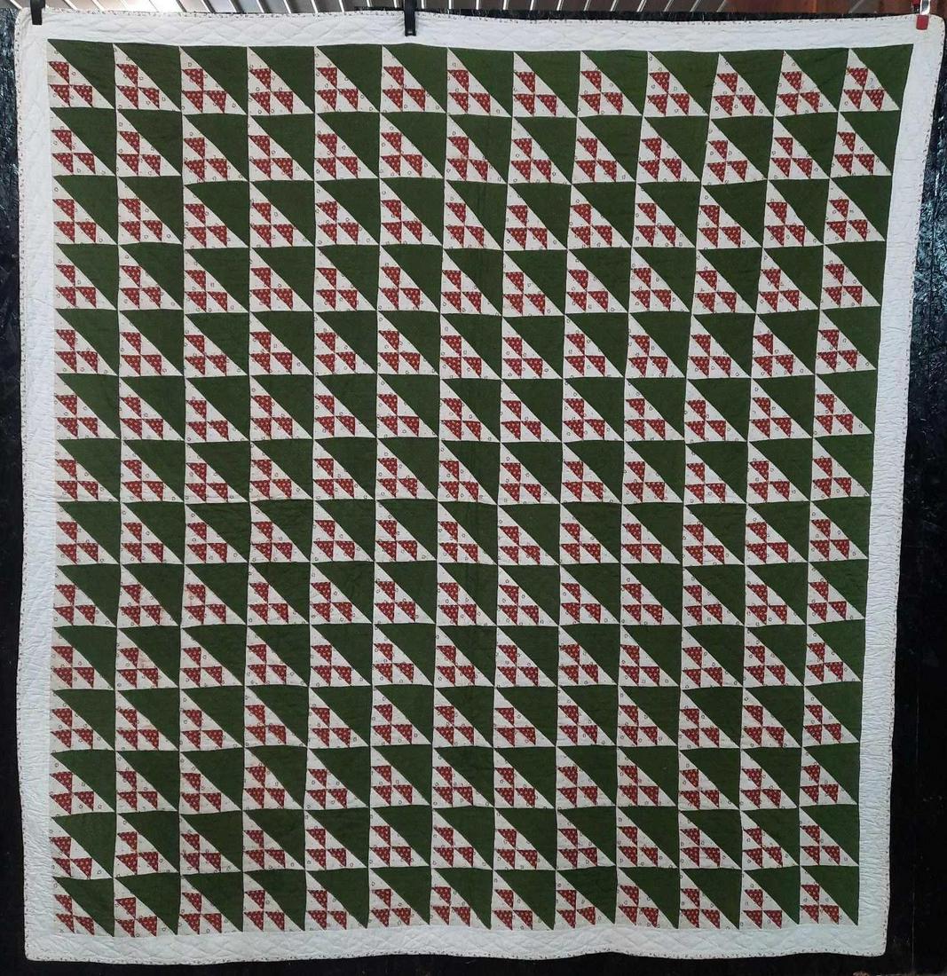 Birds in the Air Hand Stitched Quilt   Showing soiling due to age  76" x 78" (1 of 7)