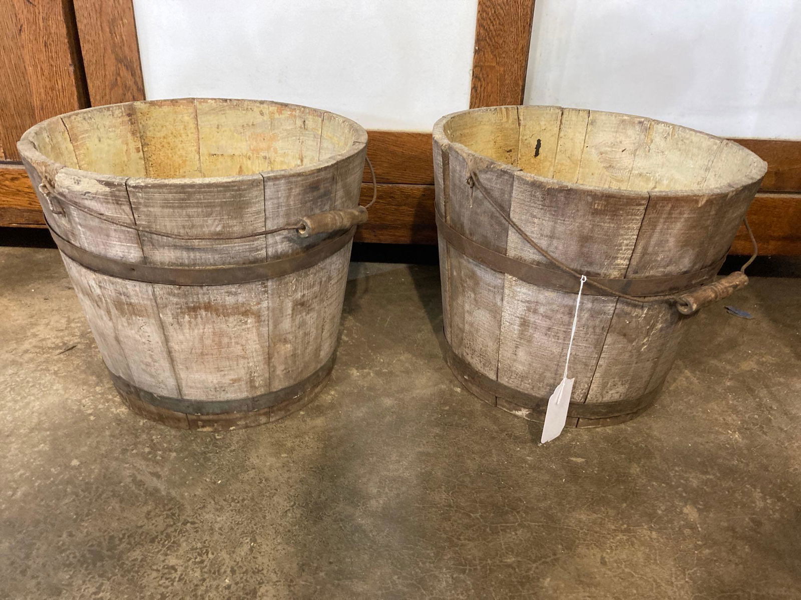 2- Wood Bushel Buckets (1 of 4)
