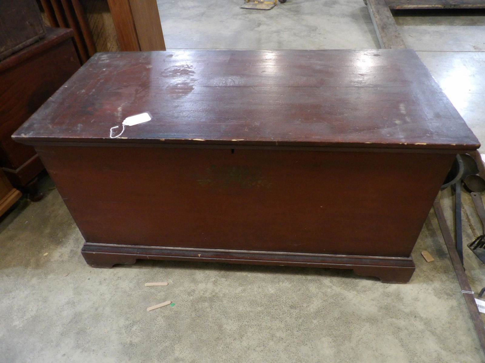 Red Painted Blanket Chest (1 of 5)