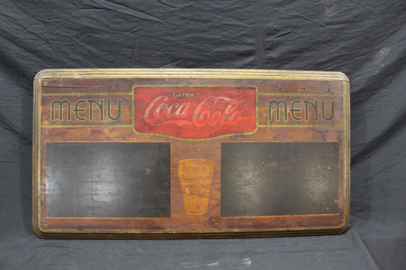 Wooden Art Deco Coca-Cola menu sign (1 of 6)