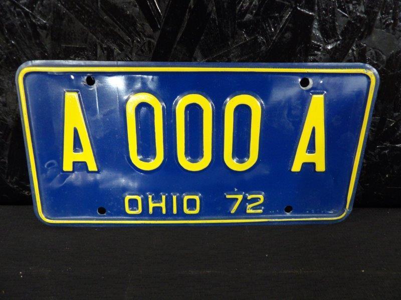 1972 Ohio metal sample License plate (1 of 2)