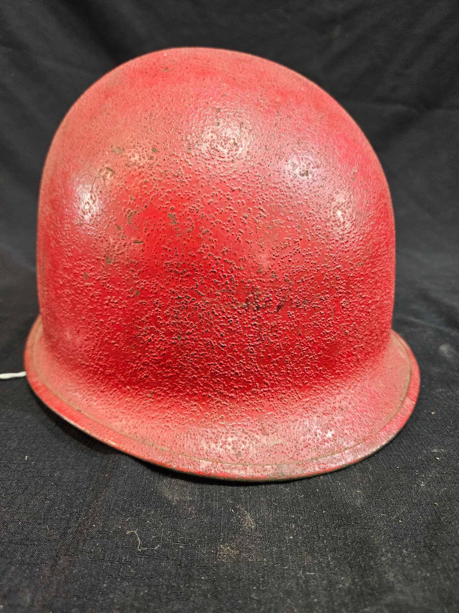 Red Painted US Military Helmet (1 of 3)