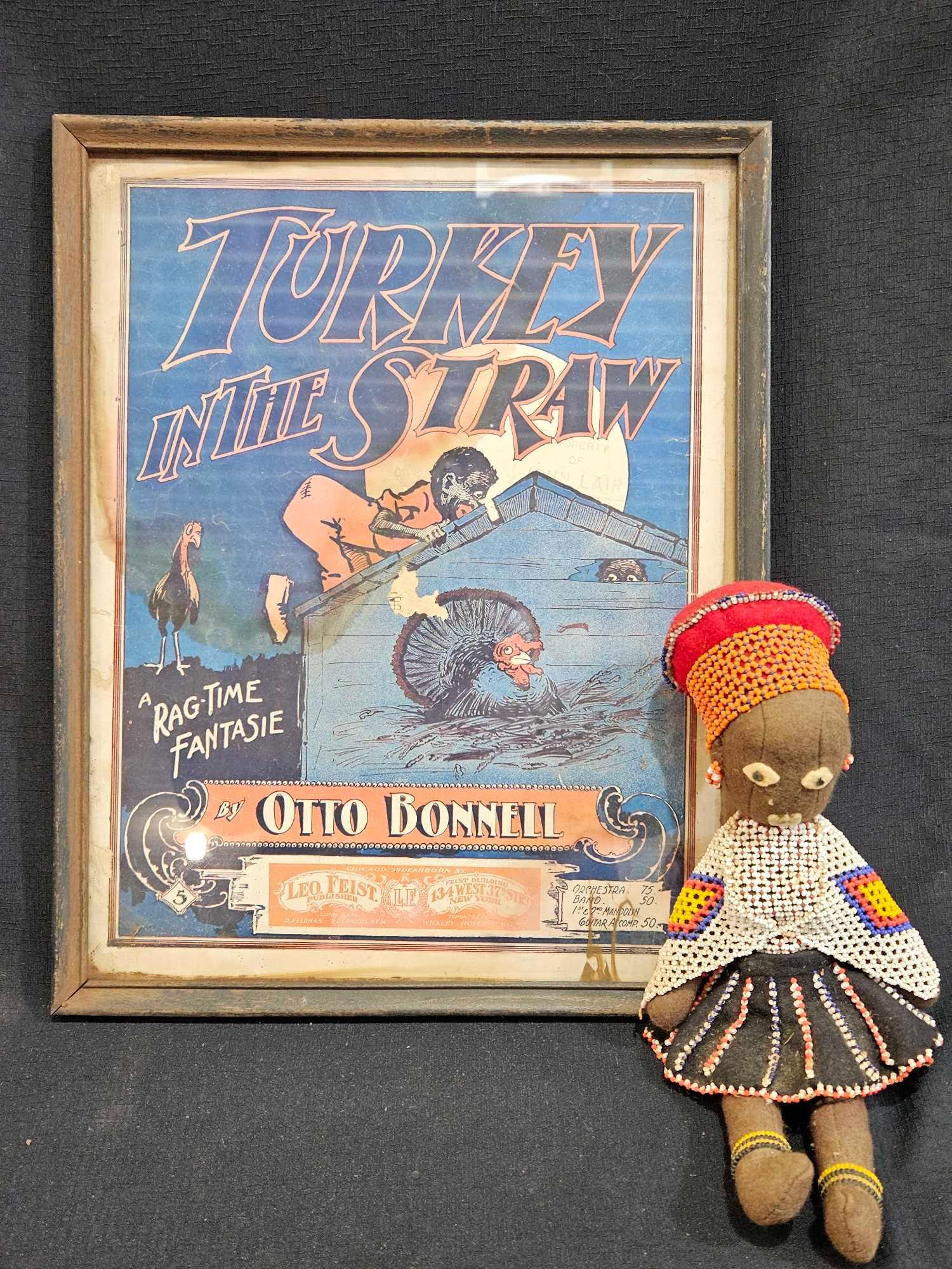 Black Americana Turkey in the Straw Ad & Doll (1 of 8)
