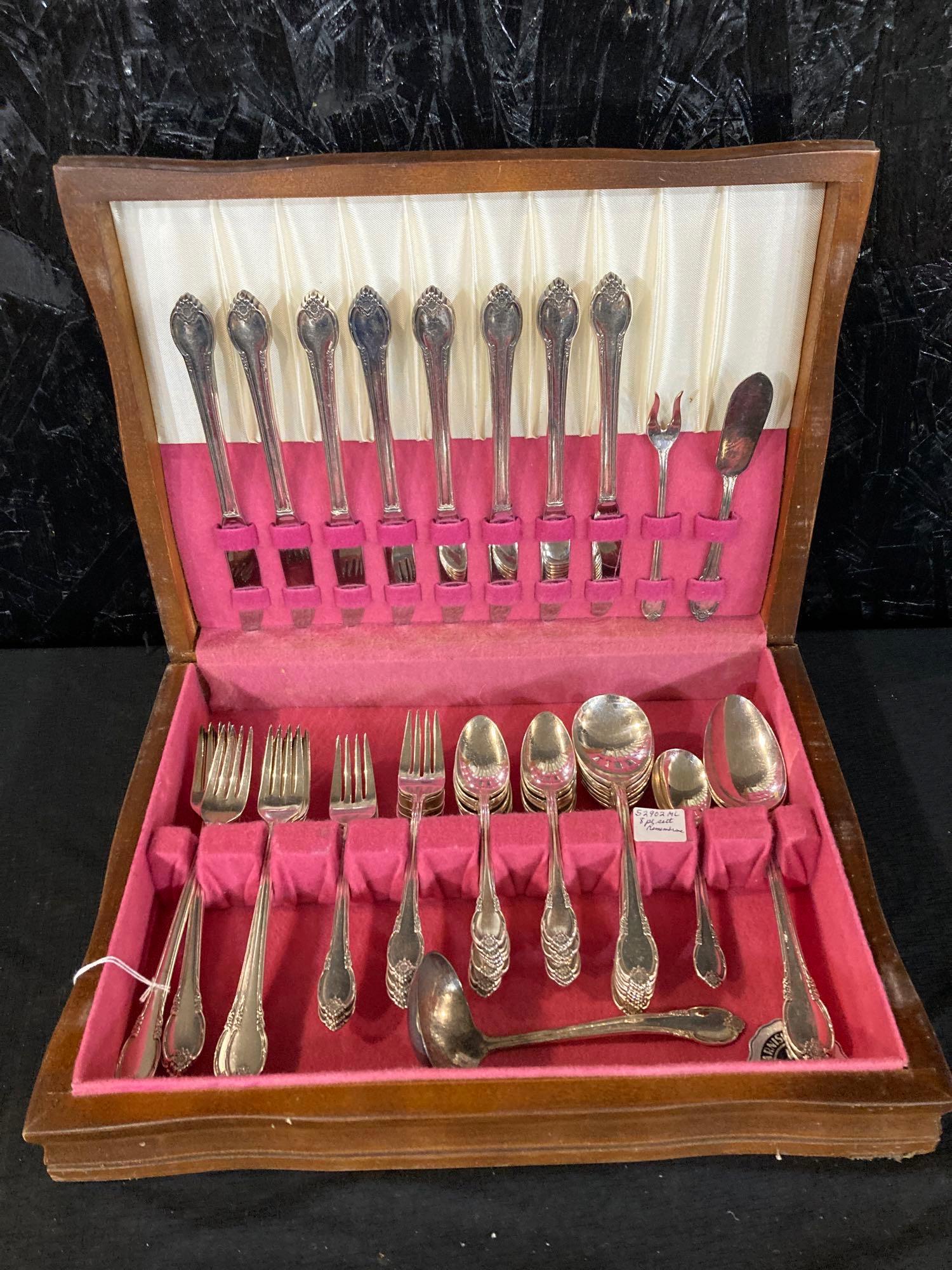 1847 Rogers Bros Remembrance Silverware Set Auction