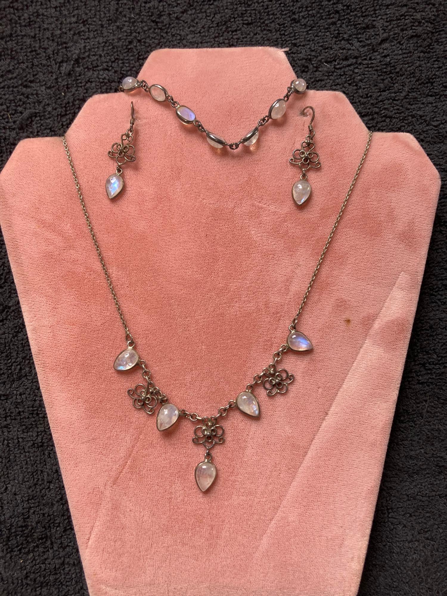 Sterling Silver Necklace, Bracelet, & Earring Set (1 of 5)