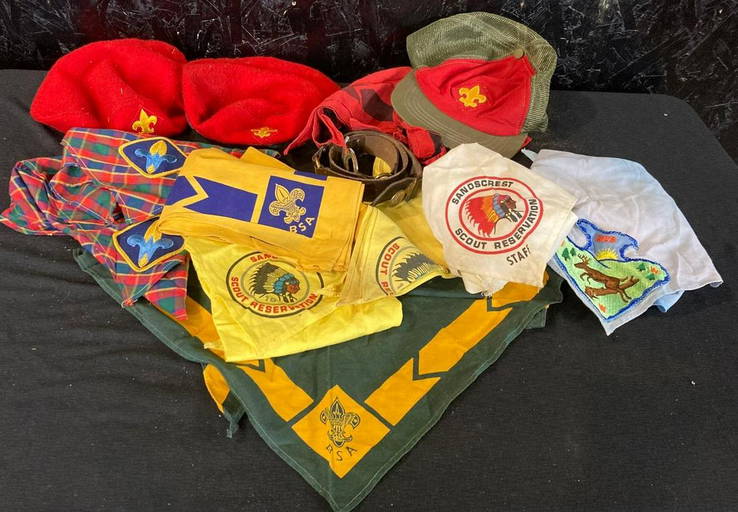 Vintage Boy Scout Bandanas, Hats, & Belt