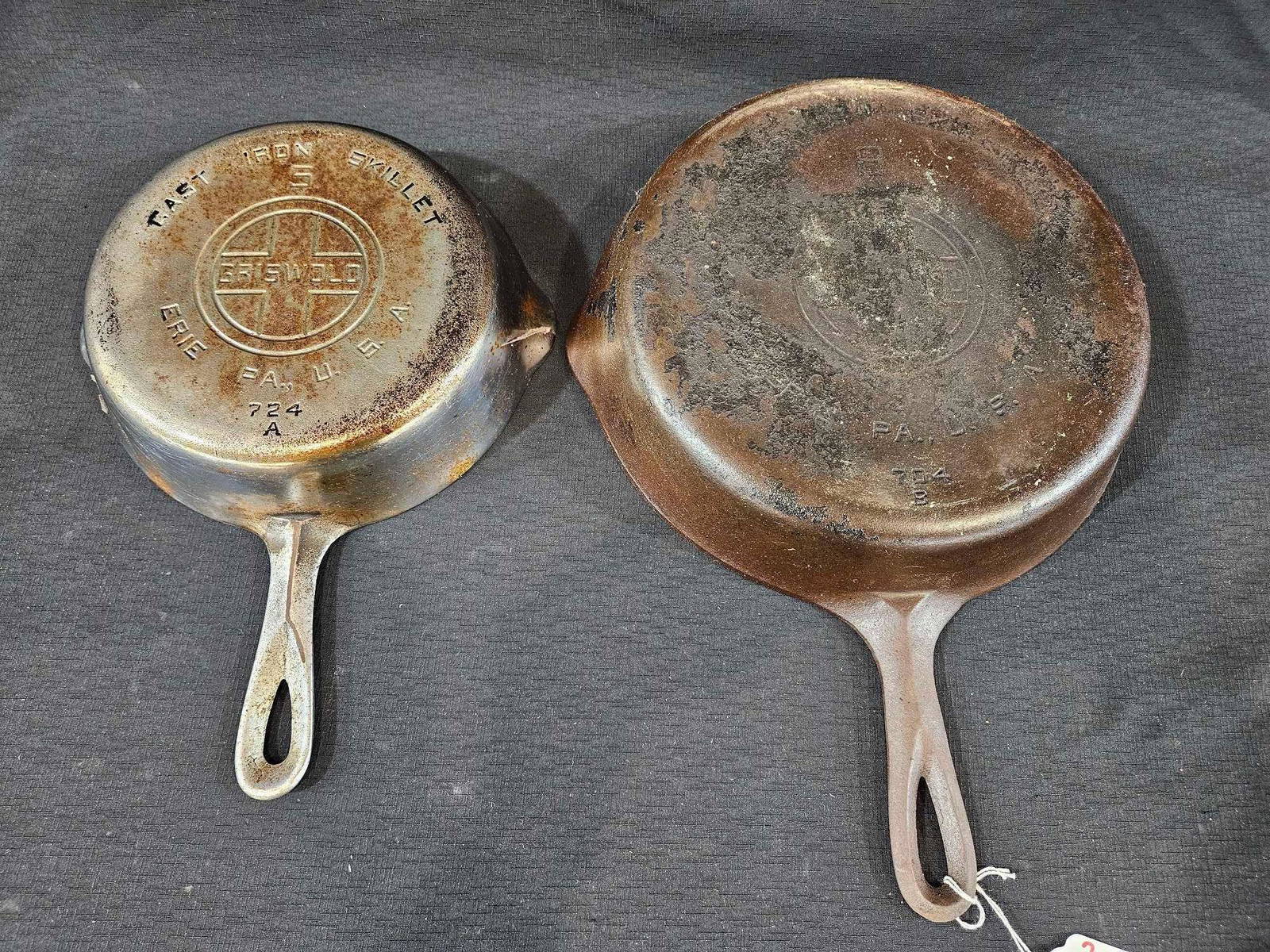 Lot Of 2 Griswold Cast Iron Skillets No. 5 & 8 Auction
