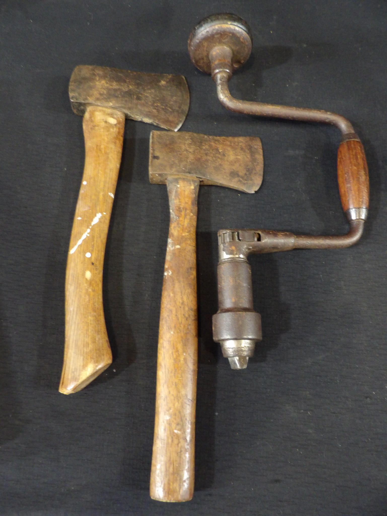 Early Axe and Breast Drill Lot of Tools (1 of 12)