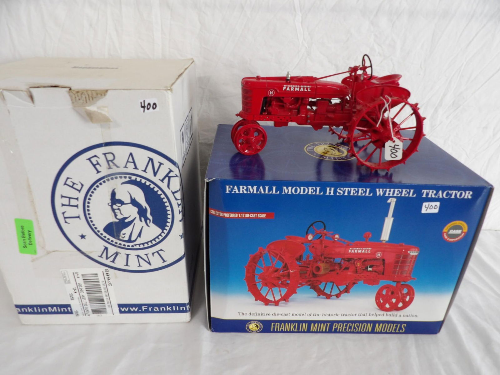 FARMALL H ON STEEL: FRANKLIN MINT 1-12 SCALE