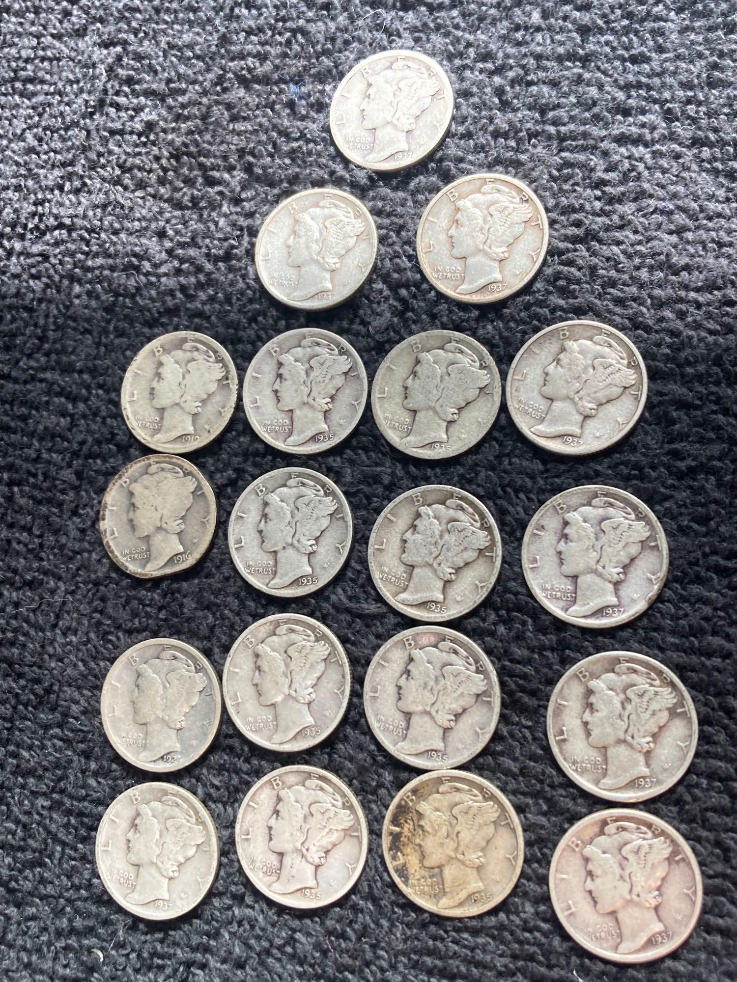 19- Mercury Silver Dimes (1 of 3)
