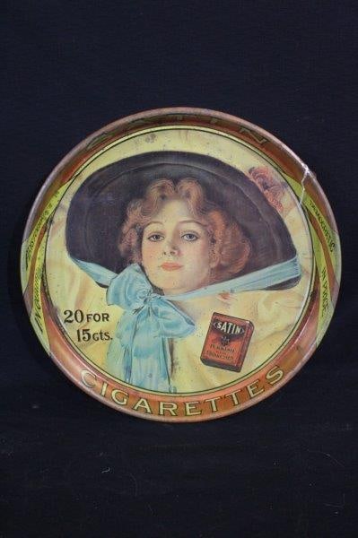 Satin Cigarettes Advertising Tray (1 of 7)