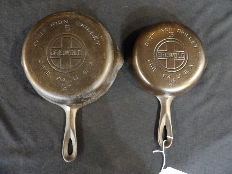Griswold #3 & 5 Skillets (1 of 8)