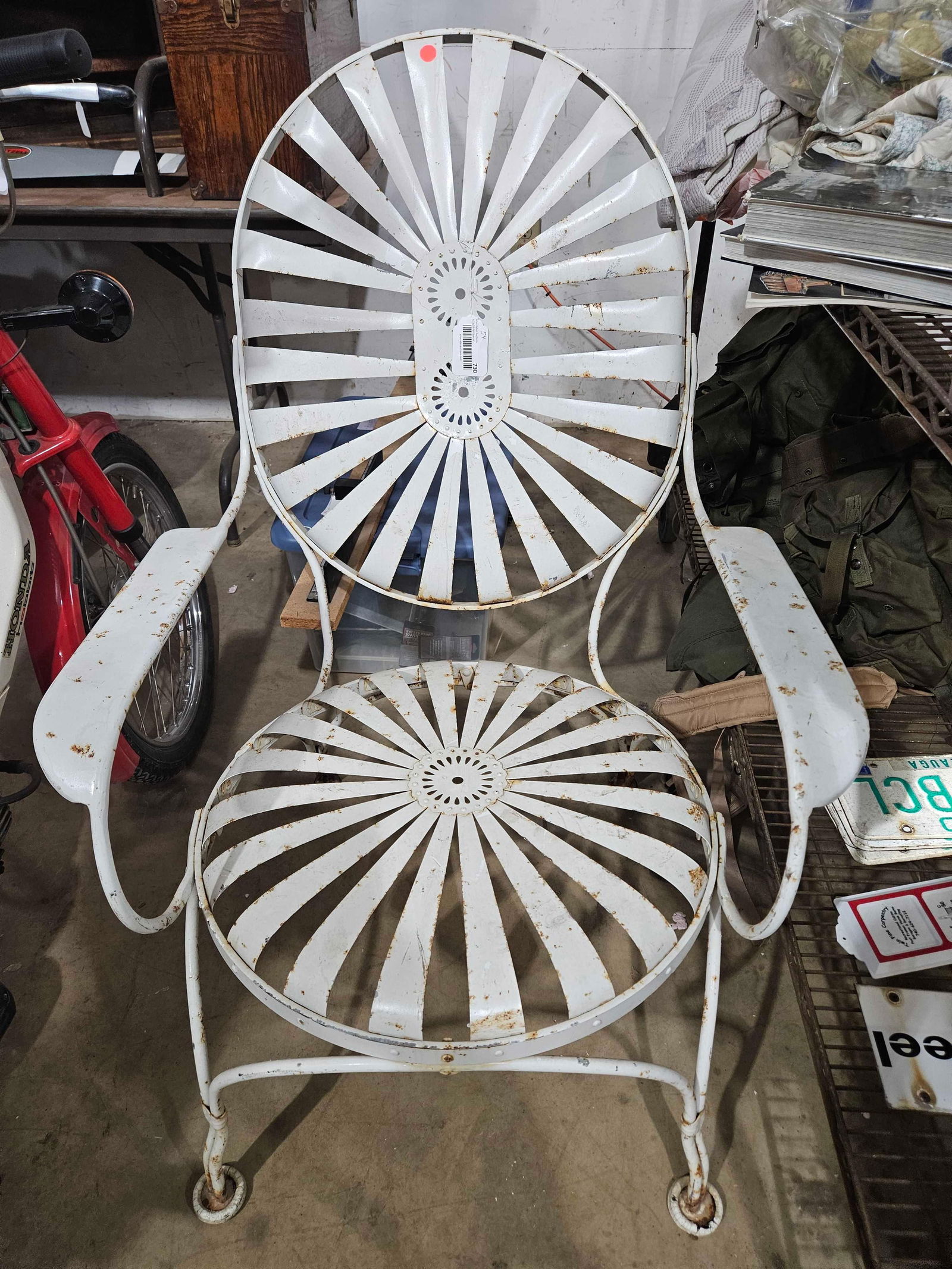 Original Large Francois Carre Sunburst Metal Garden Chair (1 of 9)