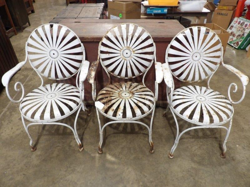 Original Francois Carre Sunburst Metal Garden Arm Chairs (1 of 13)