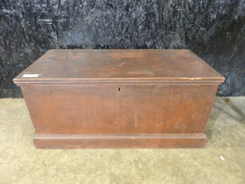 Great 19th Century Wood Chest: 37 IN34; W x 18 1/2 IN34; D x 17 IN34; H