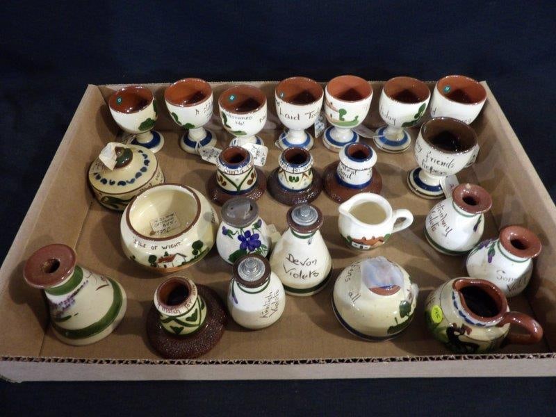 Vintage Royal Torquay England Pottery Lot Inc. Inkwell, Egg Cups and More: This lot includes 20 IN43; pcs.