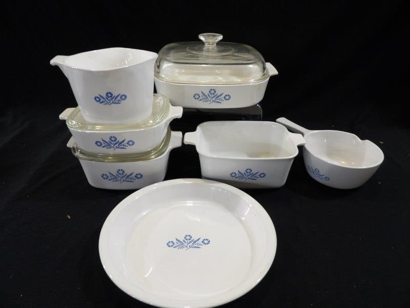Blue Cornflower Corning Ware Casserole Dish Lot (1 of 7)