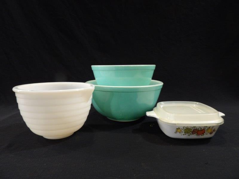 Mixed Teal Nesting Pyrex Set of 2 Bowls and Corning Ware Lot (1 of 6)