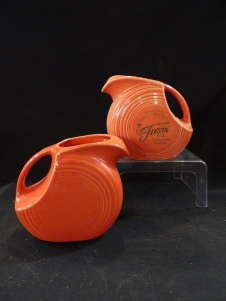 FIESTA WARE RETIRED CORAL PITCHER & ANNIVERSARY PITCHER (1 of 3)