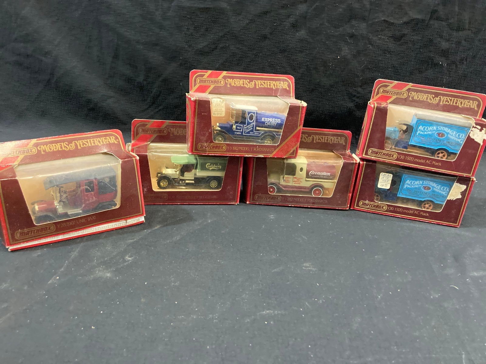 MATCHBOX MODELS OF YESTERYEAR: 6 CARS, EACH ARE APPROX 3 INCHES LONG