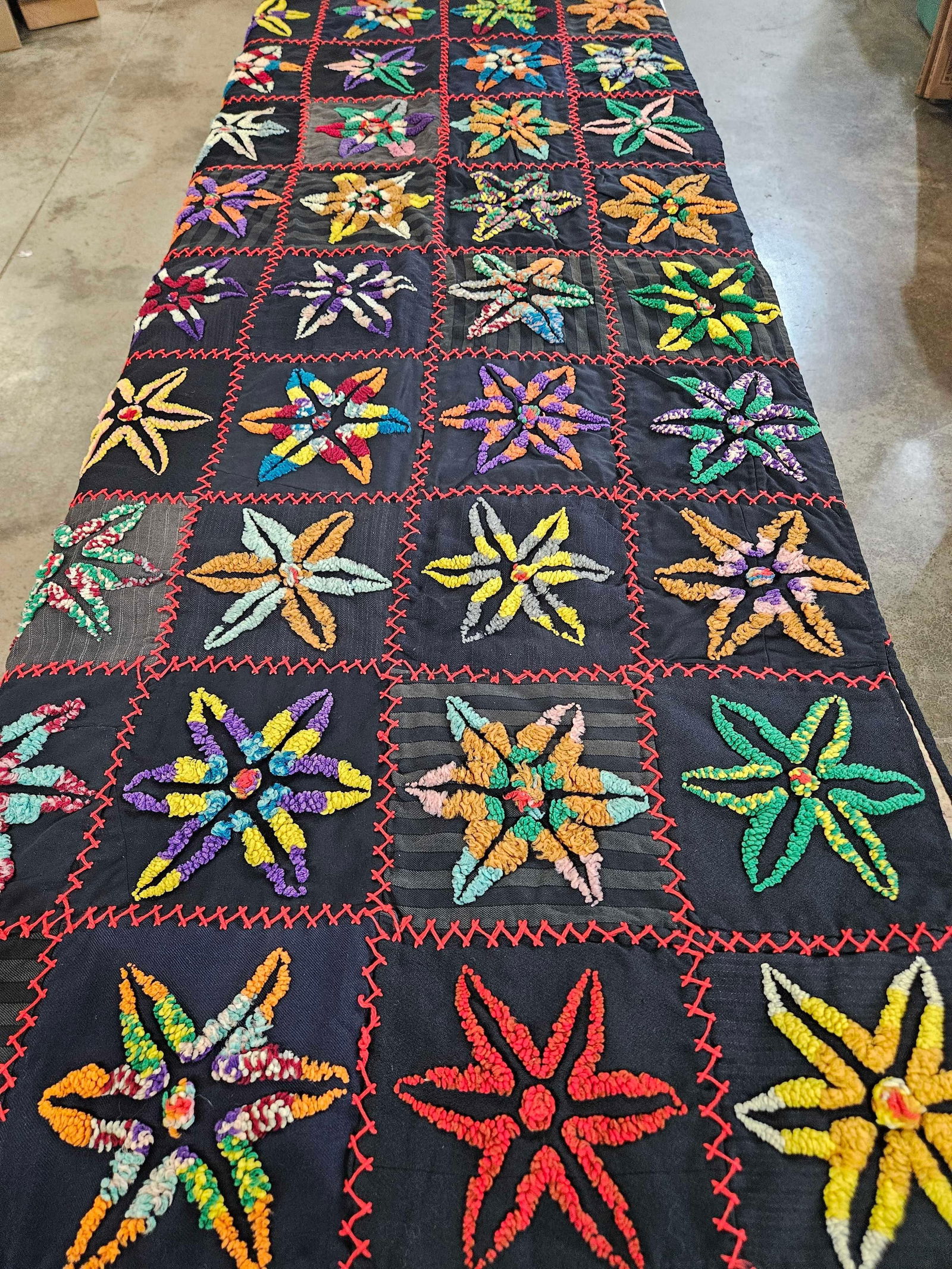 EARLY LATCH HOOK & EMBROIDERY QUILT (1 of 4)