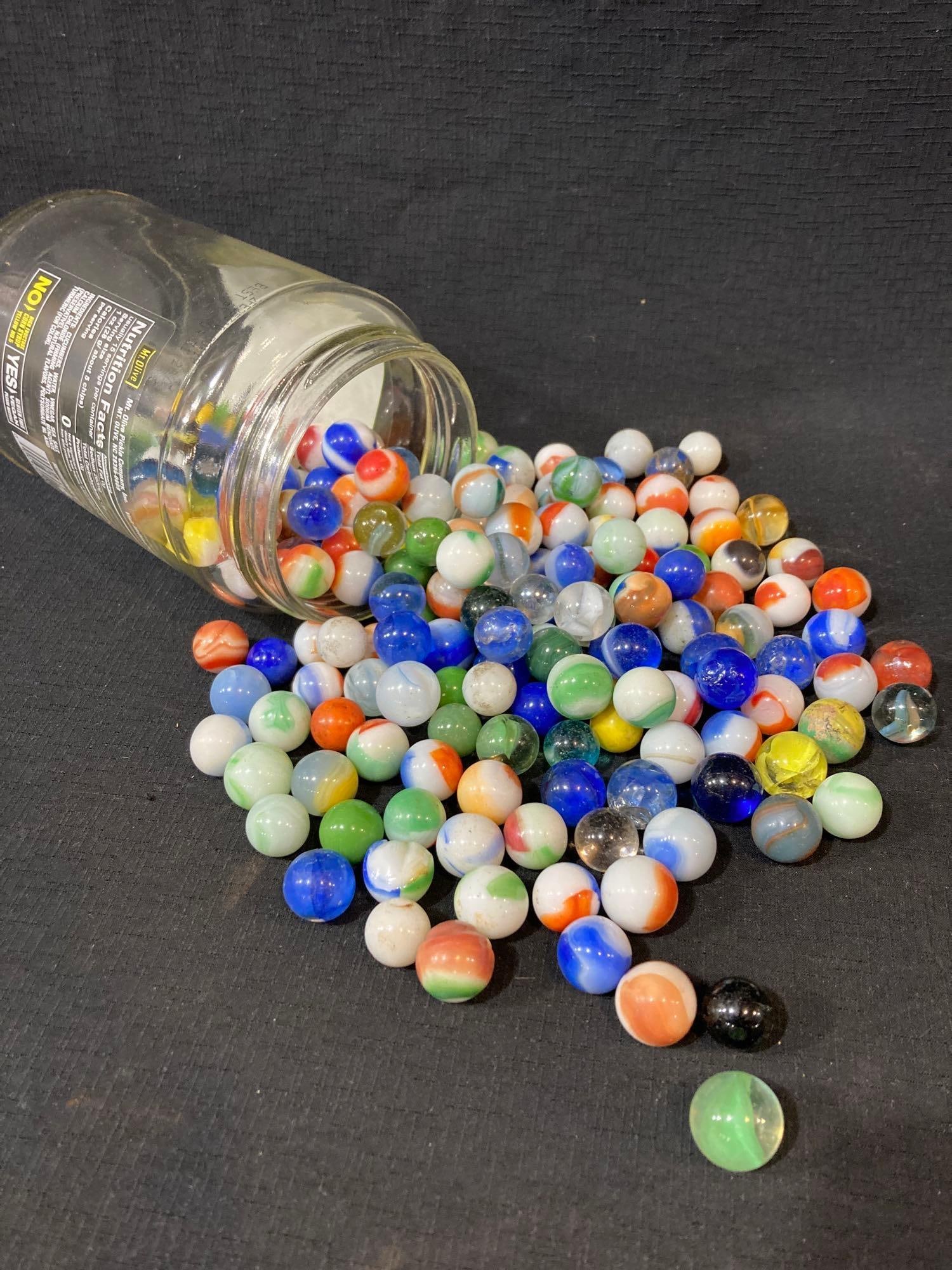 Jar Of Vintage Marbles Auction