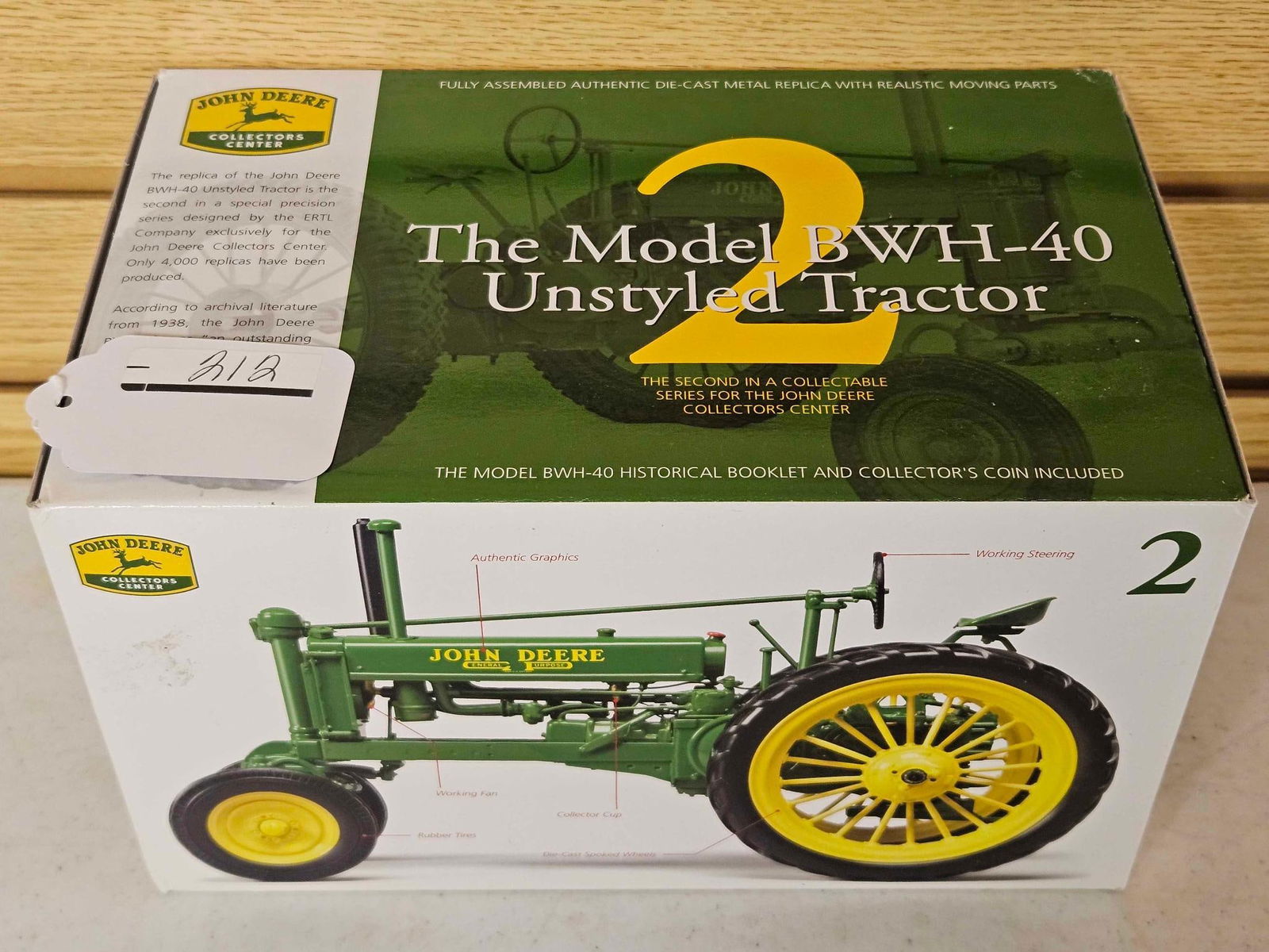 John Deere 2nd in a Collectors Series Model BWH-40 Unstyled No. 2: 1/16 Scale