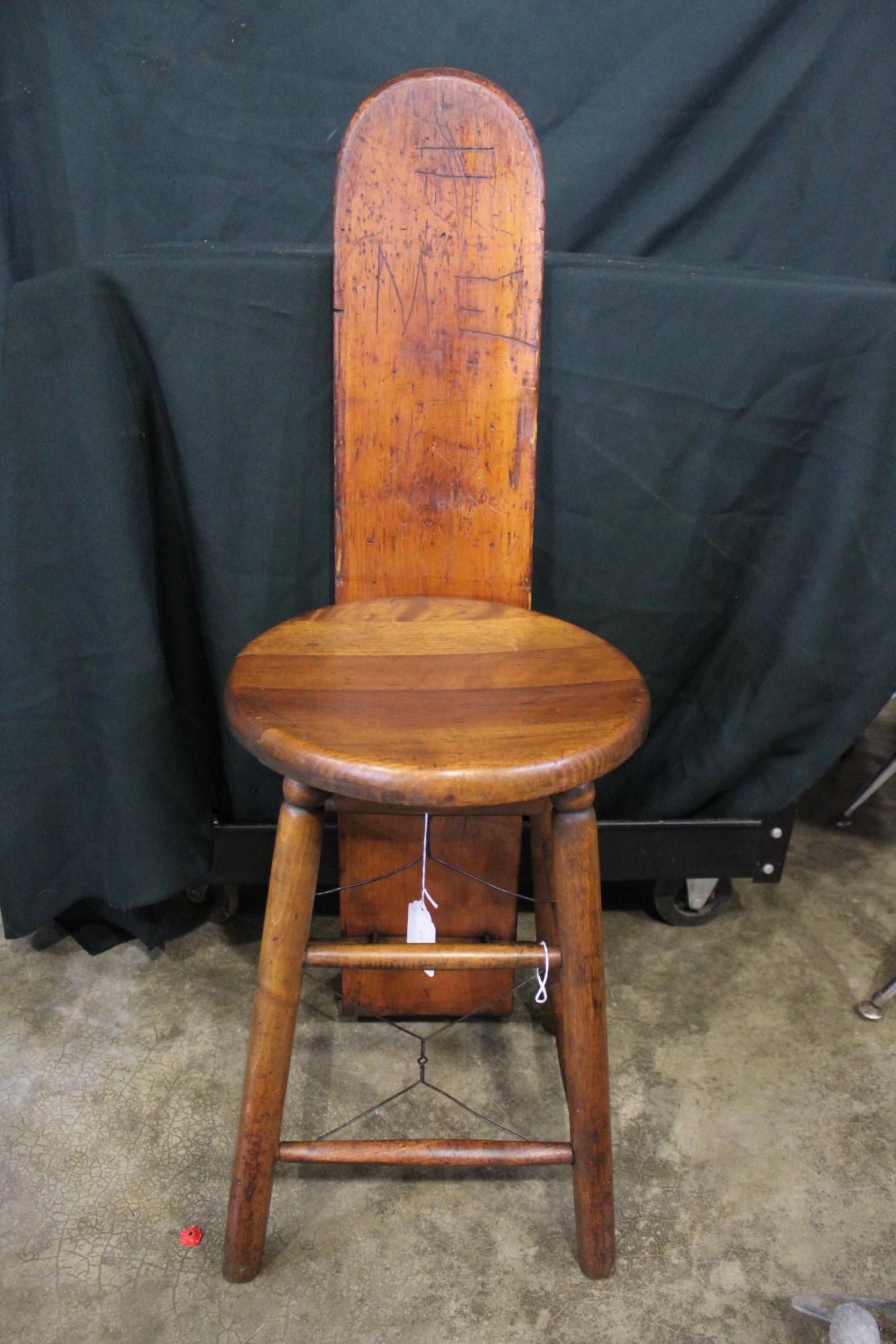 OAK IRONING BOARD CHAIR: GOOD CONDITION
