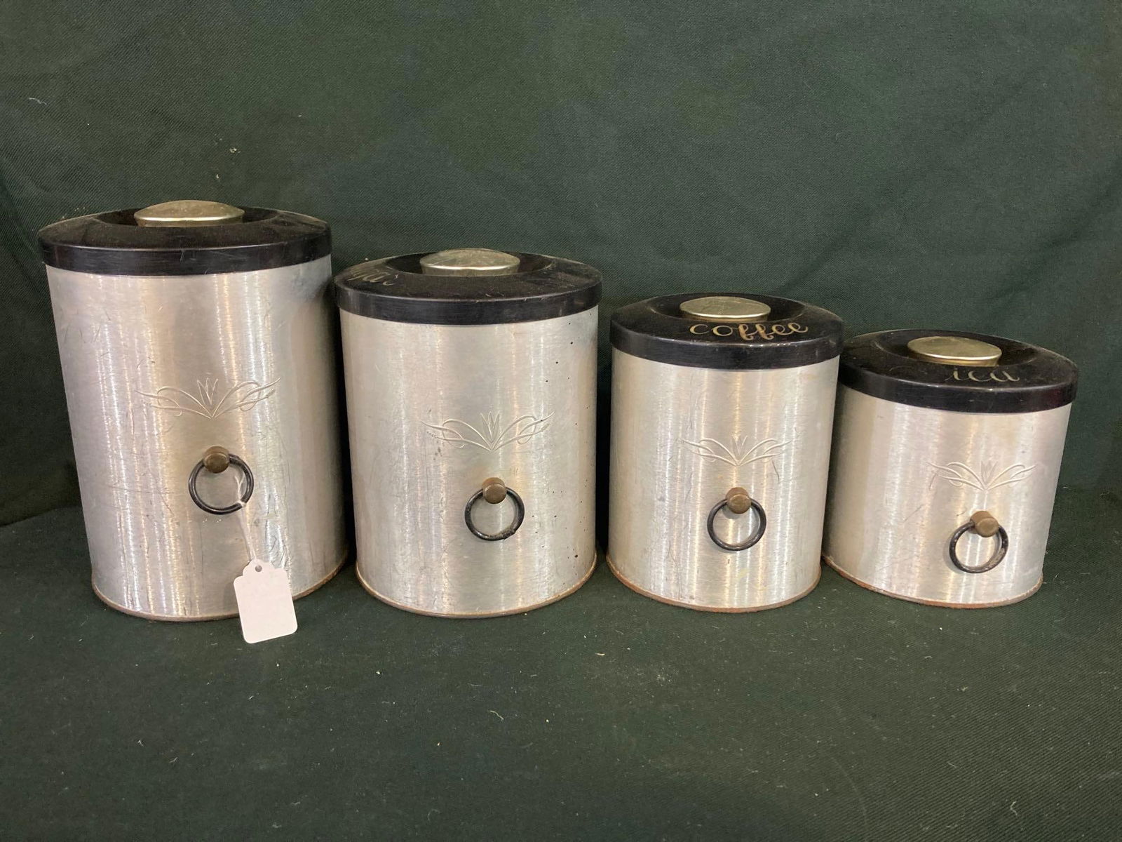 VINTAGE ALUMINUM CANISTER SET (1 of 6)