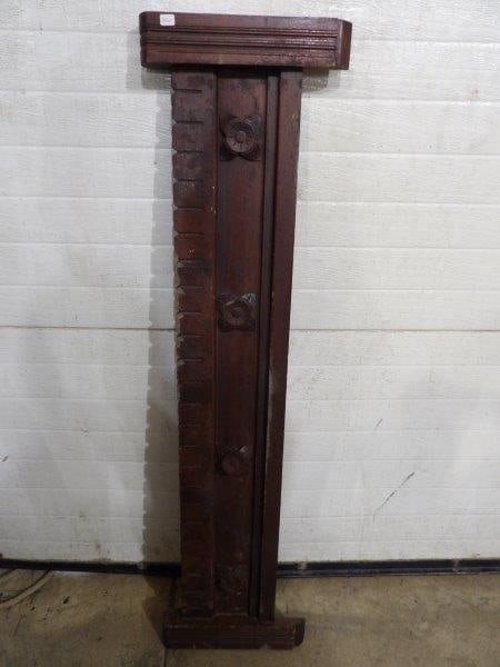 EARLY AMERICAN WOOD DOOR TOPPER: CARVED FLORAL DESIGN. 44 X 11